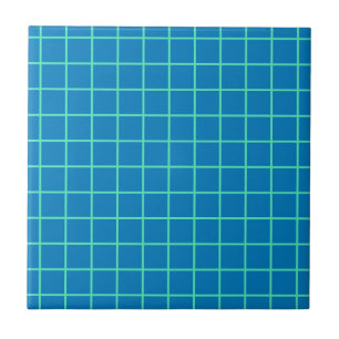 Padrão de grade em azul e verde menta