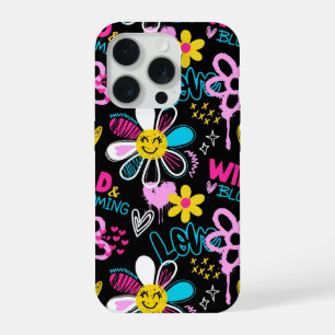 Padrão de Grafite de Flor Sorridente da Moda