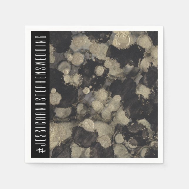 Padrão de Guardanapo de Casamento Tons de Dourado  (Frente)