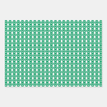 Padrão de Hexágono Branco Verde Trevo