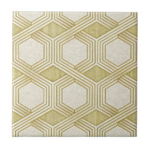 Padrão de Hexágono de Ouro Luxuoso - Textura de Má
