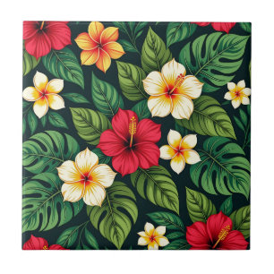 Padrão de Hibisco Tropical Monstera