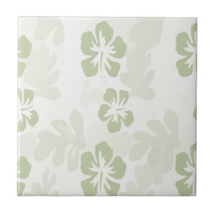 Padrão de Hibiscus do Sage Muted Elegante