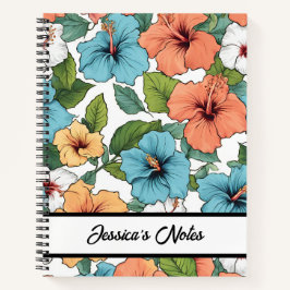Padrão de Hibiscus Vibrante Floral Personalizado