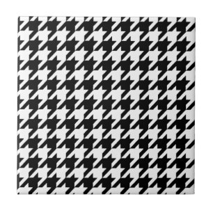 padrão de houndstooth azulejo preto e branco