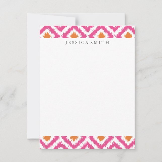 Padrão de Ikat de Tangerina Rosa (Frente)