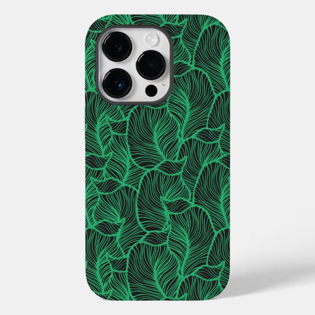 padrão de ilustração de folhas verdes (Verso)