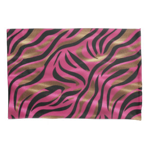 Padrão de Impressão Animal Dourado de Zebra Rosa P