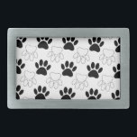 Padrão De Impressão Da Pata De Cachorro Preta E Br<br><div class="desc">Um padrão em preto e branco de estampas de pata de cachorro. Estilo de desenho de design original.</div>