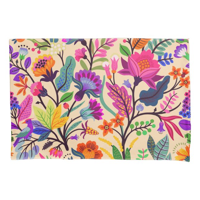 Padrão de Impressão de Ilustração Floral Colorida (Frente)