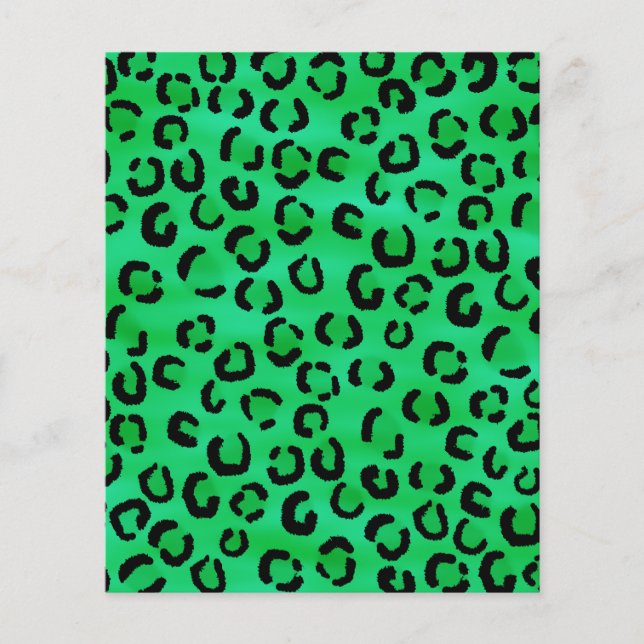 Padrão de Impressão de Leopardo de Cor Esmeralda. (Frente)