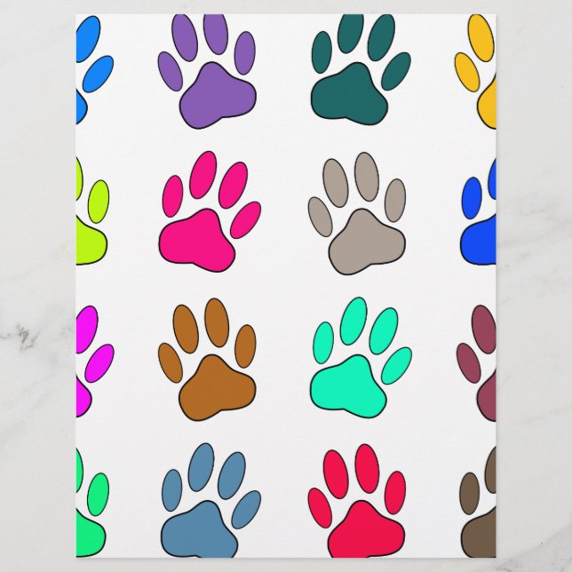 Padrão de Impressão de Pata de Cachorro Multicolor (Frente)