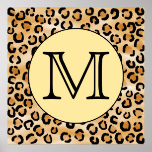 Padrão de impressão do Leopard do Monograma Pers