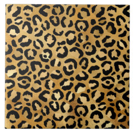 Padrão de impressão do leopardo em Dourado e preto