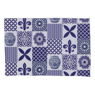 Padrão de inclinação do patch em azul e branco Mar