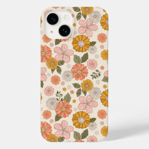 Padrão de Jardim de Flor Rosa e Laranja