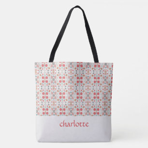 Padrão de Jardim Moderno Monograma Tote Bag