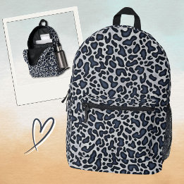 Padrão de Jeans Azul Cinza Pele de Leopardo -