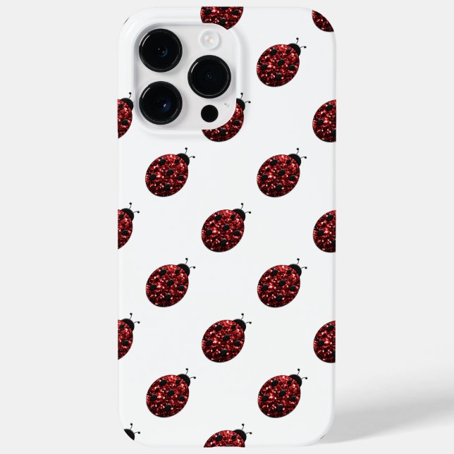 Padrão de joaninha besouro ladybug vermelho cintil (Verso)