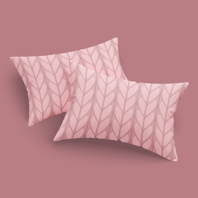 Padrão de Knit de Grande Porte Cinza Rosa Falso Fo (Cute Girly Pastel Pink Faux Oversized Knit Pattern Pillow Case)
