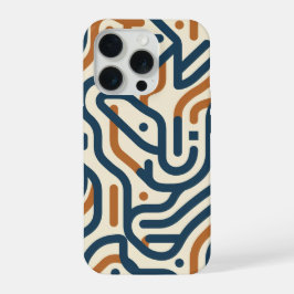 Padrão de Labirinto Geométrico Laranja Queimado da