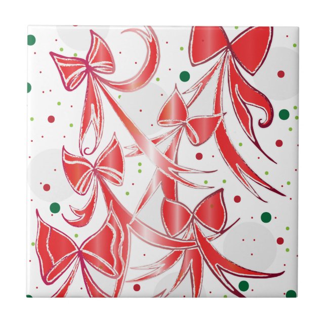 Padrão de laços de bengala de Natal caprichoso (Frente)