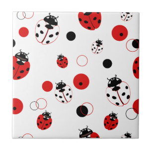 Padrão de Ladybug vermelho, preto e branco simple