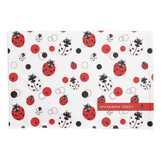 Padrão de Ladybug vermelho, preto e branco simples (Frente)