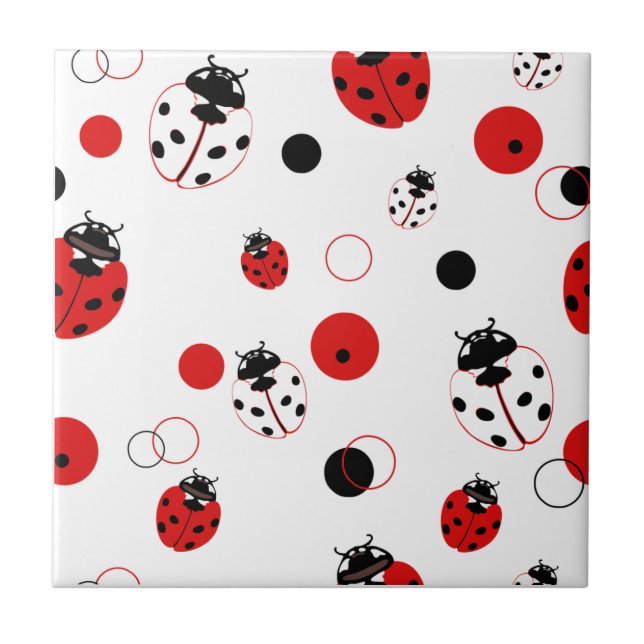 Padrão de Ladybug vermelho, preto e branco simples (Frente)