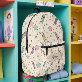 Padrão de Lápis de Cor Fofo de Volta à Escola