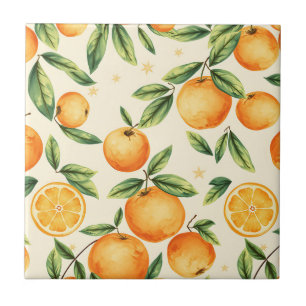 Padrão de Laranja em Aquarela