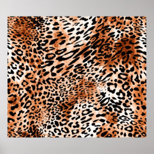Padrão de leopardo contínuo, impressão de animal a