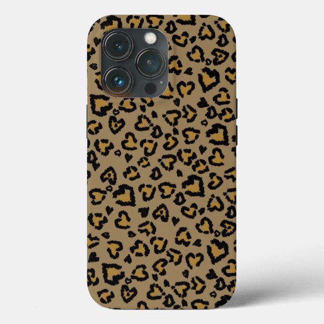 Padrão de Leopardo do Coração em Cores Naturais (Verso)