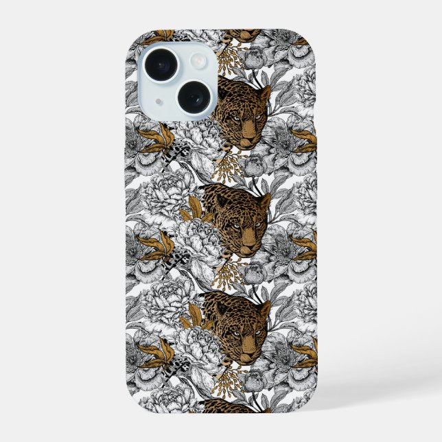 Padrão de leopardo e peônias (Verso)