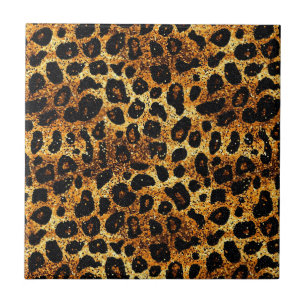 Padrão de Leopardo Luxuoso Dourado Marrom Ferrugem