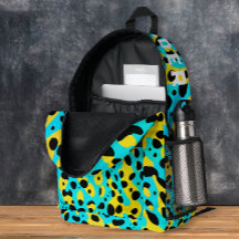 Padrão de leopardo turquesa Chic e Moderno e Nome