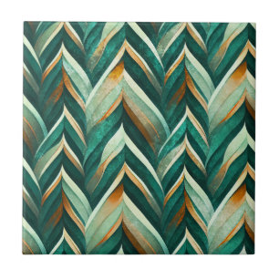 Padrão de Leque Art Déco em Verde Terroso (4)