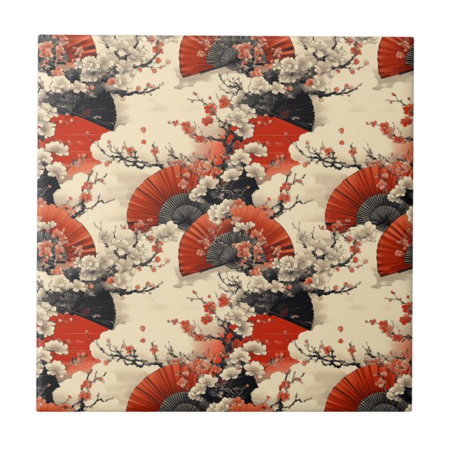 Padrão de Leque de Flor de Cerejeira Japonesa (5) (Frente)