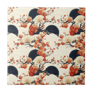 Padrão de Leque de Flor de Cerejeira Japonesa (6)