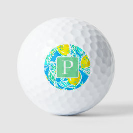 Padrão de limão azul de pré-disquete Bolas iniciai