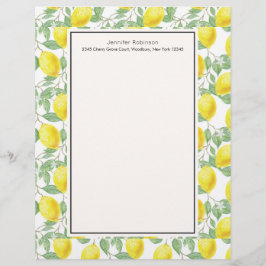 Padrão de Limões Amarelos com Folhas Verdes