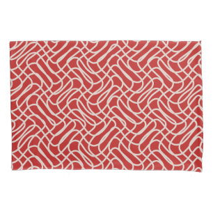Padrão De Linha De Abstrato De Vermelho E Creme