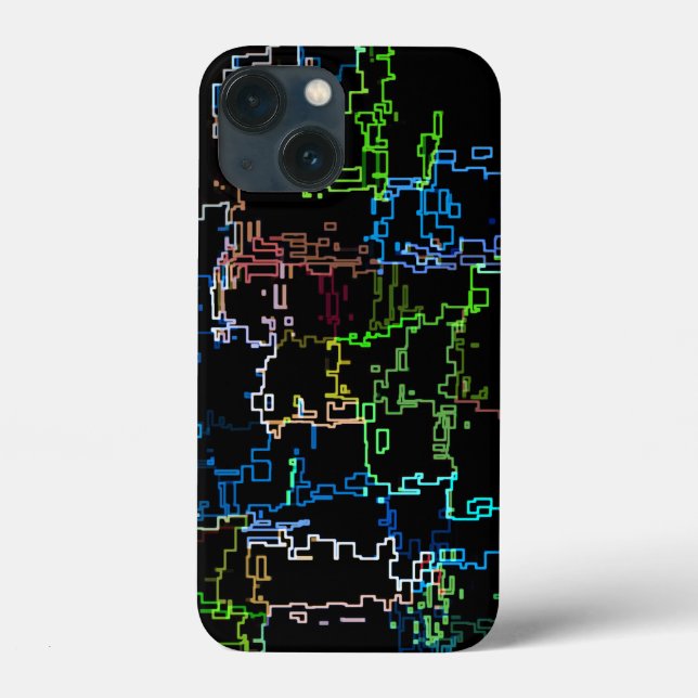 Padrão de linha de Abstrato multicoloração digital (Verso)