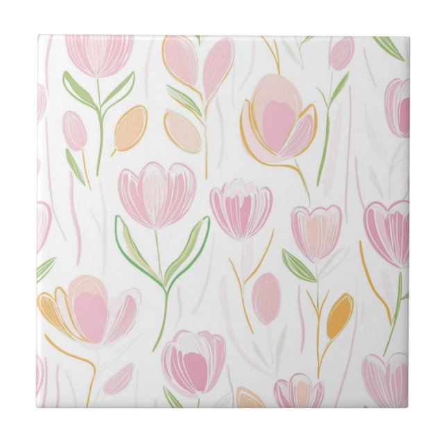 Padrão de Linha Floral Abstrata Moderna (5) (Frente)