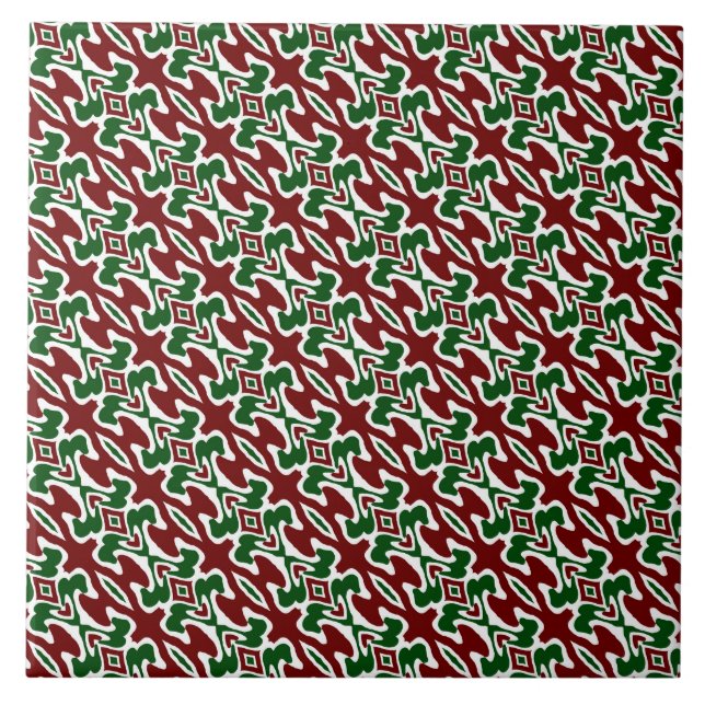 Padrão de Listra de Natal Retro Trippy Squiggly Mo (Frente)