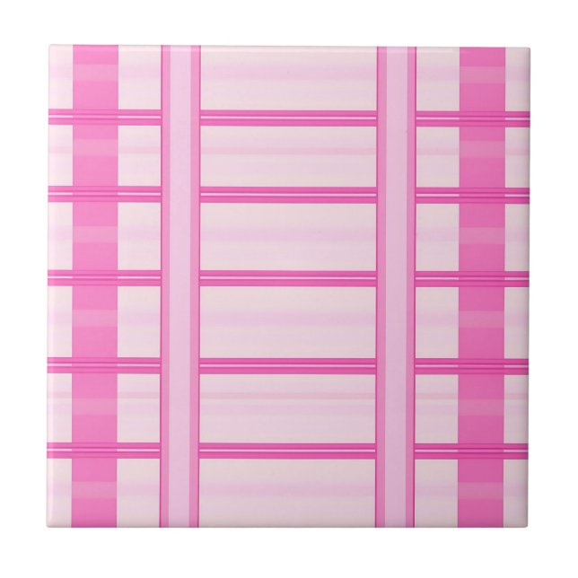 Padrão de Listra Xadrez Gingham Rosa (Frente)