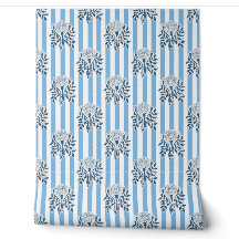 Padrão de listras de flores de Marigold azul