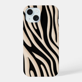Padrão de Listras de Zebra Bege e Preto Estético