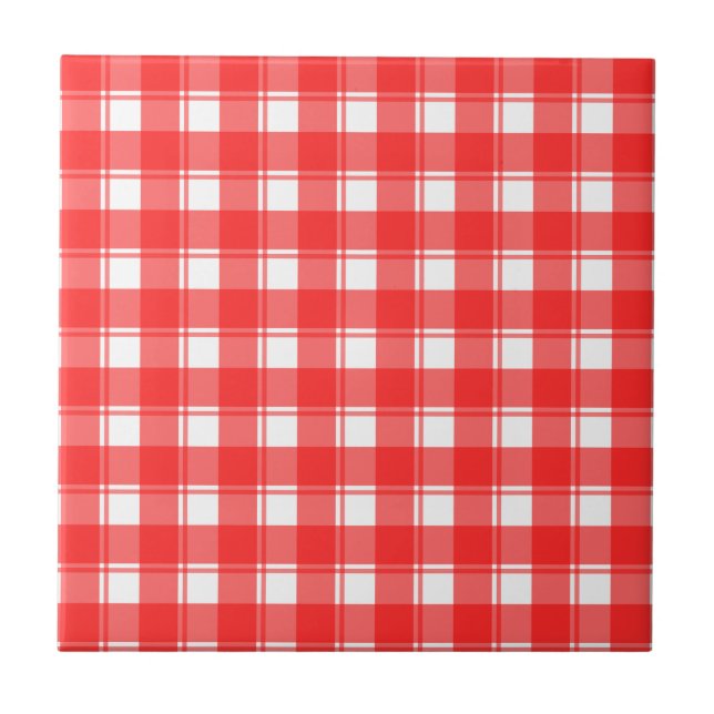 Padrão de Listras Xadrez Vermelho Branco (Frente)