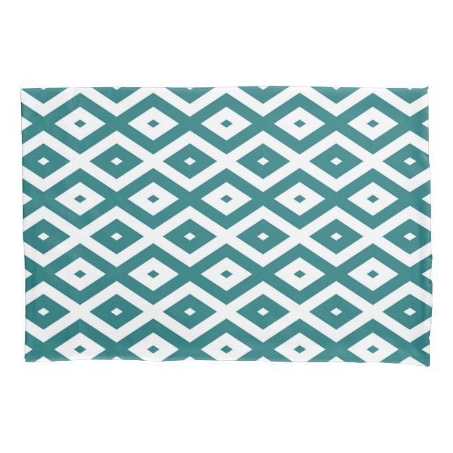 Padrão de losango branco e teal (Frente)